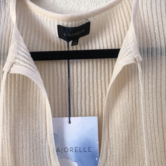 New MAJORELLE Gemma Cream Sparkle Long Sleeve Top Size XXS - Picture 7 of 11